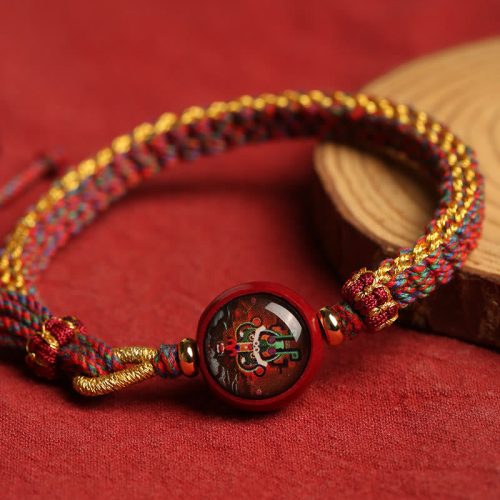 Tibetisches Zinnober Thangka Schutzarmband