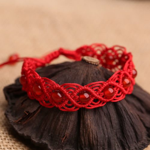 Tibetisches Rote Achat Selbstvertrauen Energiearmband