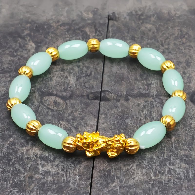 Golden Pixiu Wealth Bracelet with Red Agate Golden Pixiu Wealth Bracelet with Red Agate