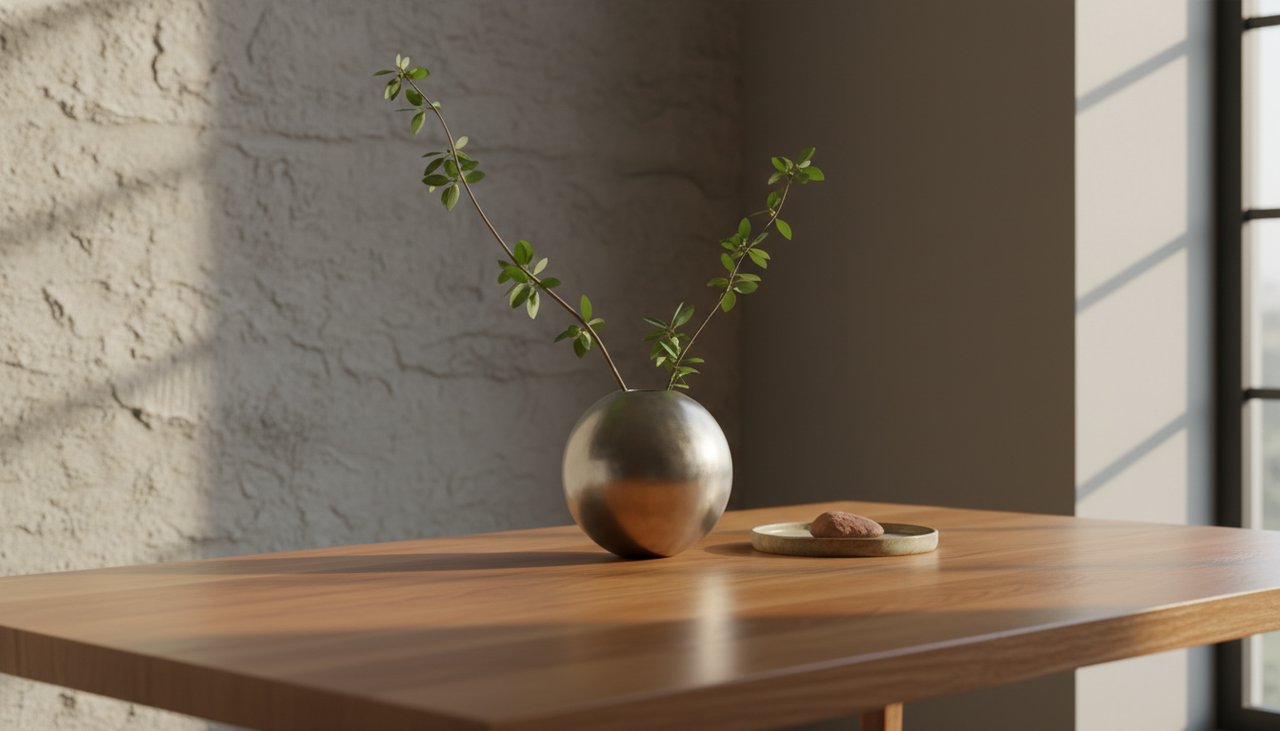 Texture-rich interior design combining wood and stone elements