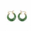 Sterling Silver Hetian Cyan Jade Luck Drop Earrings Sterling Silver Hetian Cyan Jade Luck Drop Earrings
