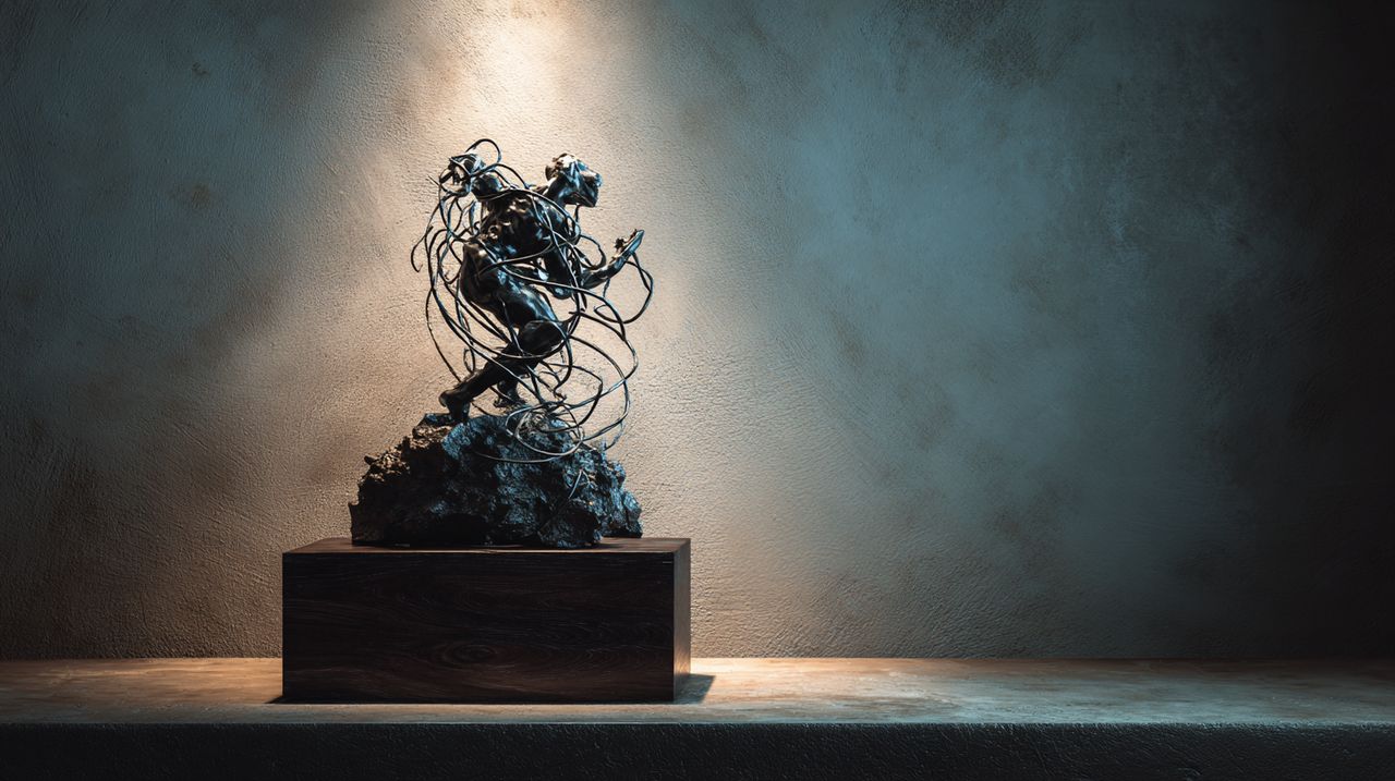 The Magician Tarot Card depicting a figure with tools representing the four elements, symbolizing manifestation and power.