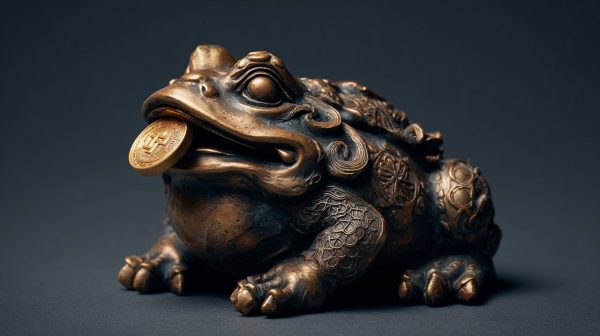 Traditional Chinese Money Frog Statuette
