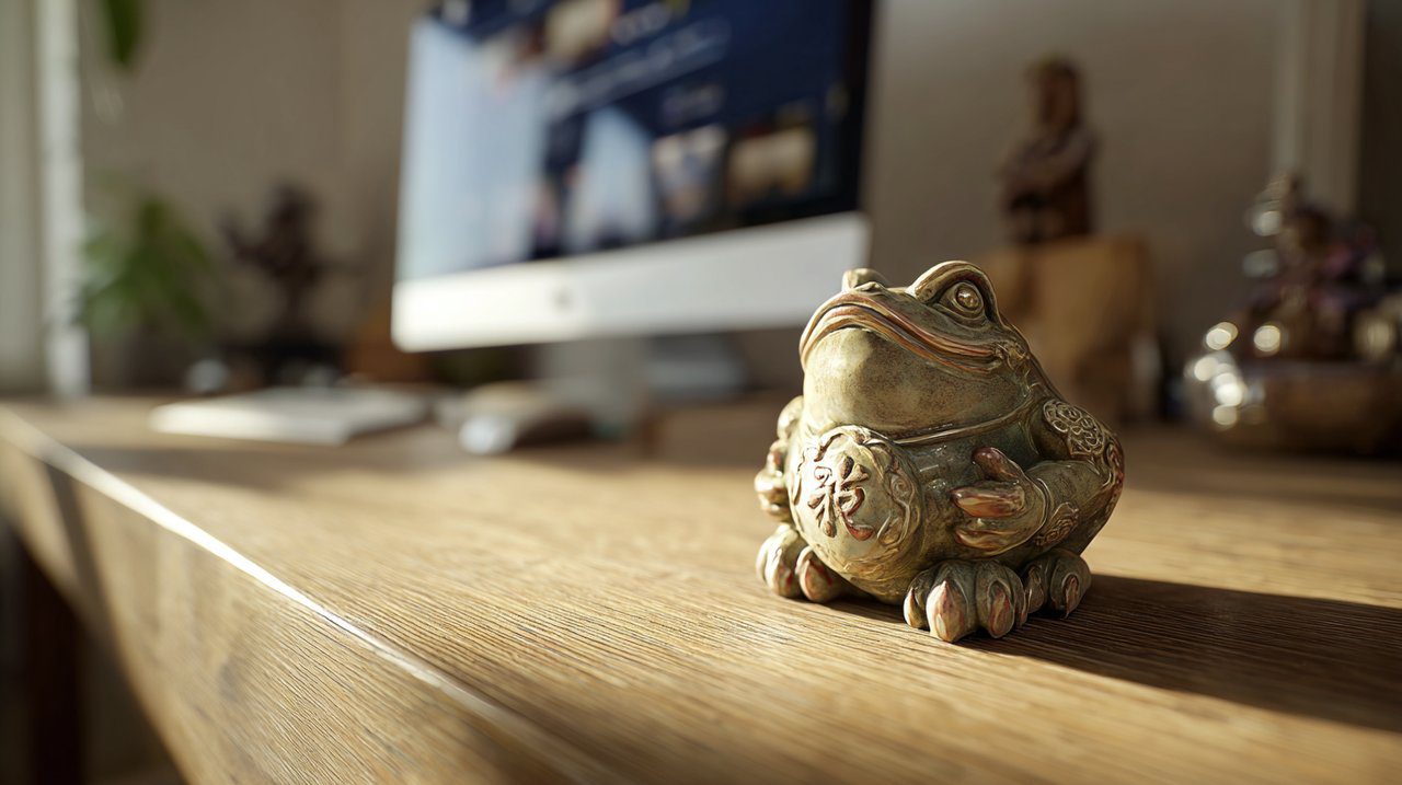 Money Frog Placed in a Home Office