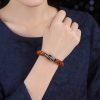 Tibetan Yak Bone Nine-Eye Dzi Bead Bracelet Tibetan Yak Bone Nine-Eye Dzi Bead Bracelet