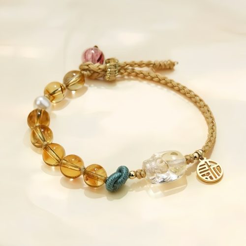 Pulseira de Citrino PiXiu da Prosperidade Pulseira de Citrino PiXiu da Prosperidade