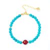 Pulsera de Purificación en Plata 925 con Turquesa y Cinabrio Turquoise Cinnabar Purification Bracelet in 925 Silver