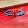Pulsera de Purificación en Plata 925 con Turquesa y Cinabrio Turquoise Cinnabar Purification Bracelet in 925 Silver