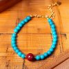 Pulsera de Purificación en Plata 925 con Turquesa y Cinabrio Turquoise Cinnabar Purification Bracelet in 925 Silver