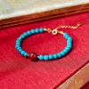 Pulsera de Purificación en Plata 925 con Turquesa y Cinabrio Turquoise Cinnabar Purification Bracelet in 925 Silver