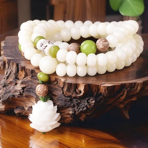 White Jade Bodhi Harmony Bracelet