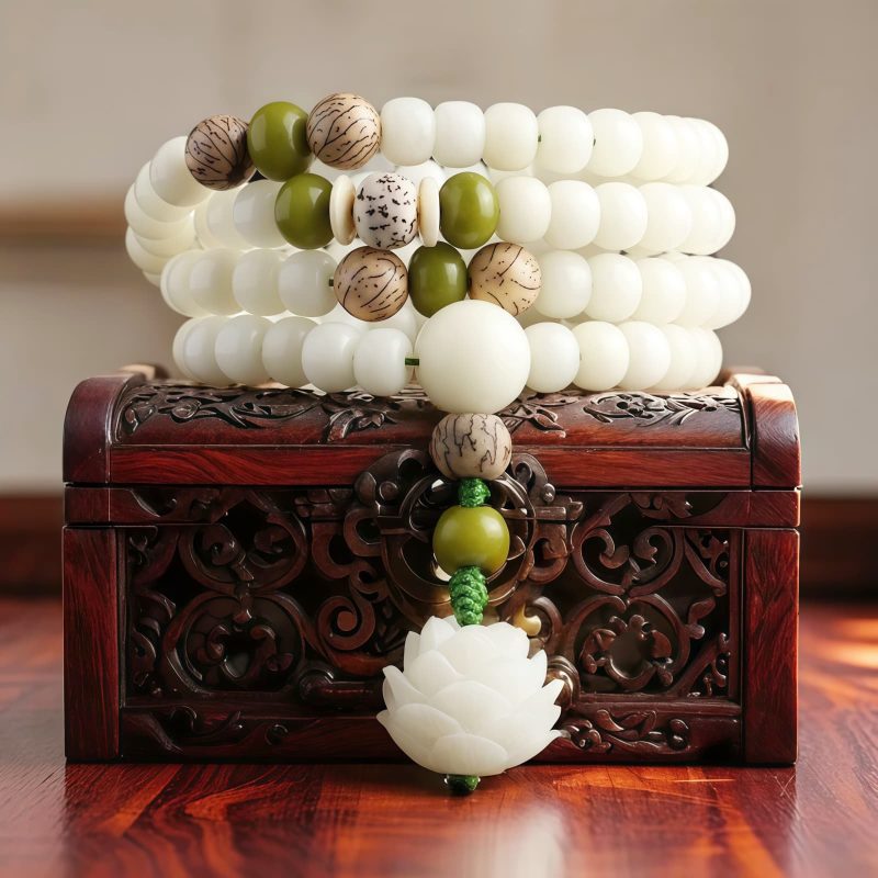 White Jade Bodhi Harmony Bracelet White Jade Bodhi Harmony Bracelet