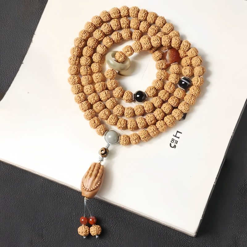 Bodhi Seed Three-eyed Dzi Bead Wealth Bracelet Bodhi Seed Three-eyed Dzi Bead Wealth Bracelet