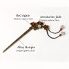 Green Aventurine & Red Agate Floral Soothing Hairpin Green Aventurine & Red Agate Floral Soothing Hairpin
