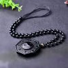 Black Obsidian Stone Yin Yang Pendant Necklace Black Obsidian Stone Yin Yang Pendant Necklace
