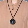 Black Obsidian Stone Yin Yang Pendant Necklace Black Obsidian Stone Yin Yang Pendant Necklace