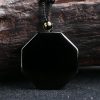 Black Obsidian Stone Yin Yang Pendant Necklace Black Obsidian Stone Yin Yang Pendant Necklace