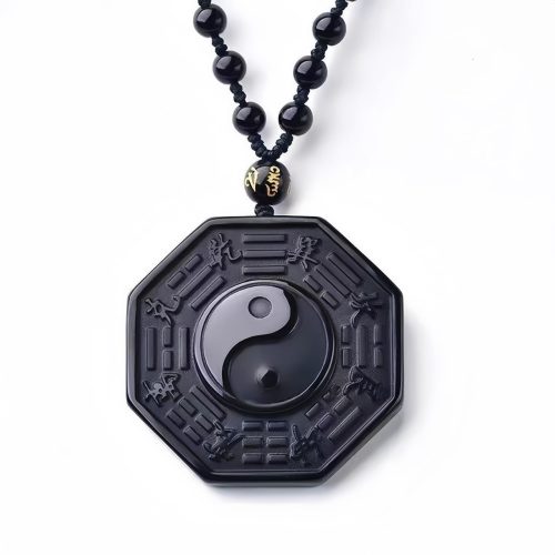 Colgante de Obsidiana Negra con Símbolo Yin Yang