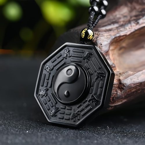 Colgante de Obsidiana Negra con Símbolo Yin Yang