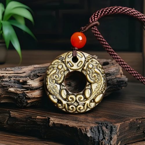 Collar de Obsidiana Dorada con Pixiu para la Prosperidad