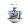 Blue And White Porcelain Lotus Koi Fish Teacup Set Blue And White Porcelain Lotus Koi Fish Teacup Set