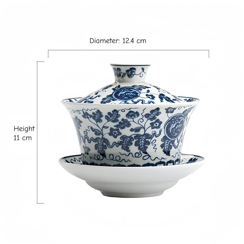 Blue And White Porcelain Lotus Koi Fish Teacup Set Blue And White Porcelain Lotus Koi Fish Teacup Set