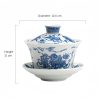 Blue And White Porcelain Lotus Koi Fish Teacup Set Blue And White Porcelain Lotus Koi Fish Teacup Set