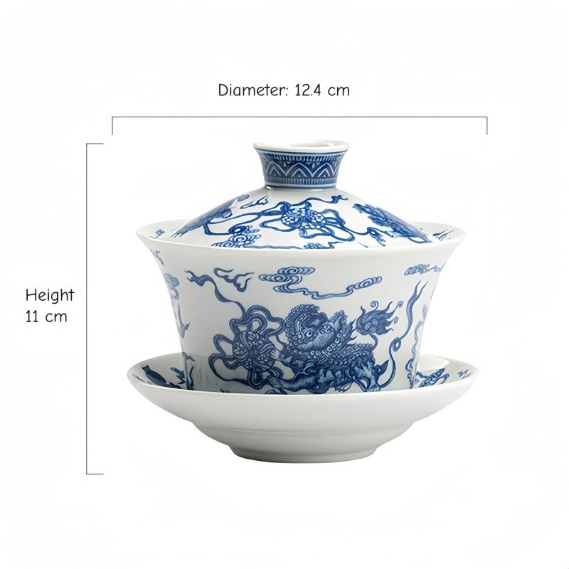 Blue And White Porcelain Lotus Koi Fish Teacup Set Blue And White Porcelain Lotus Koi Fish Teacup Set