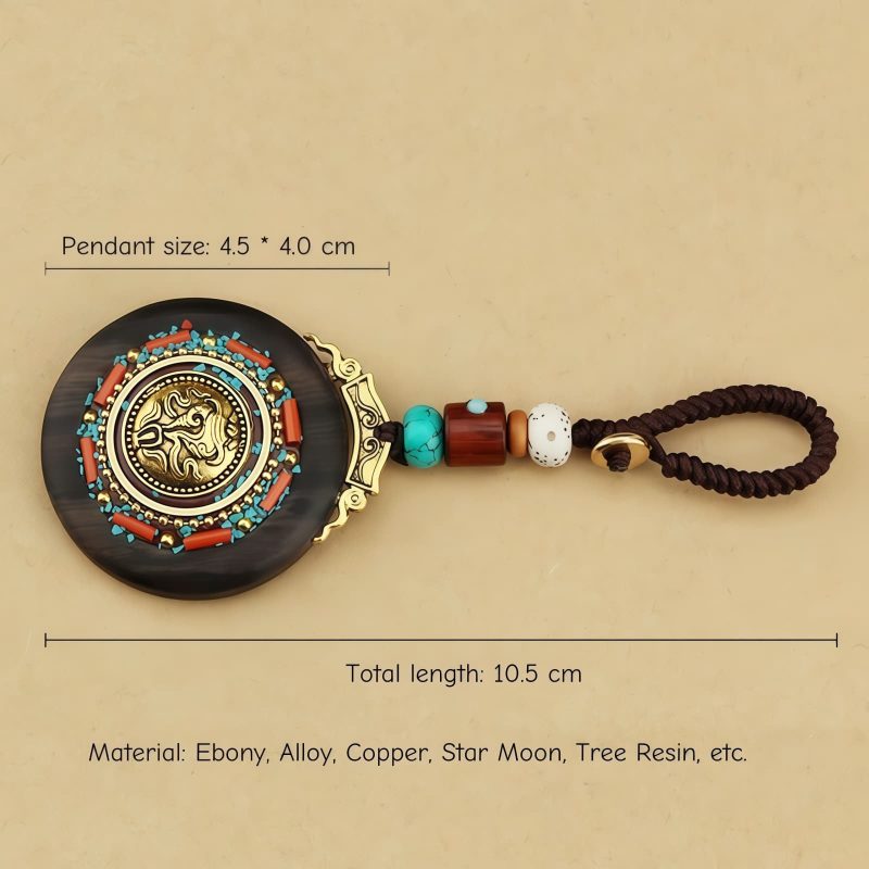 Tibetan Conch Om Mani Padme Hum Key Chain Tibetan Conch Om Mani Padme Hum Key Chain