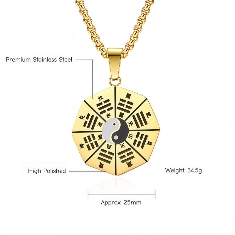 Titanium Steel Yin Yang Bagua Pendant Necklace Titanium Steel Yin Yang Bagua Pendant Necklace