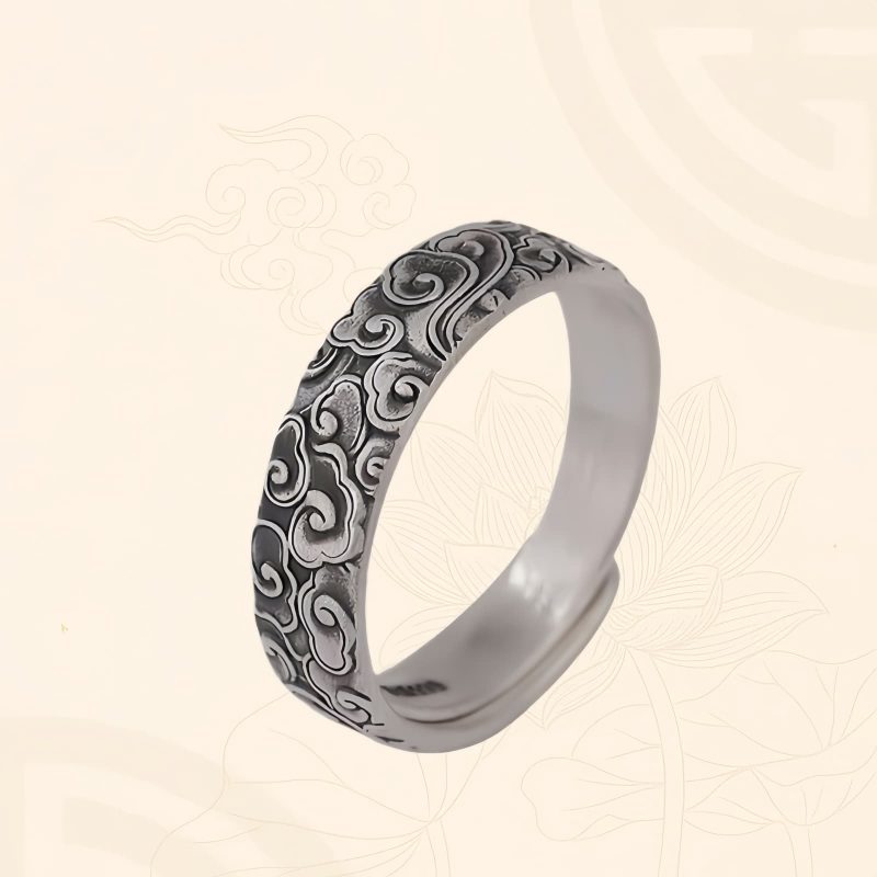 Copper Vintage Auspicious Clouds Luck Ring Copper Vintage Auspicious Clouds Luck Ring