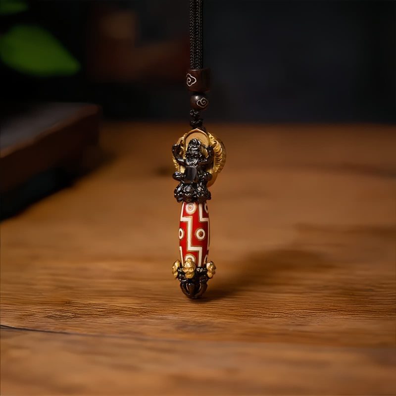 Tibetan Dzi Bead Skull Wisdom Necklace Tibetan Dzi Bead Skull Wisdom Necklace