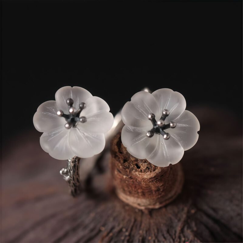 Schutzring Pflaumenblüte aus 925er Silber 925 Silver Plum Blossom Protection Ring - 6