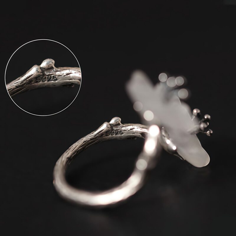 Schutzring Pflaumenblüte aus 925er Silber 925 Silver Plum Blossom Protection Ring - 8