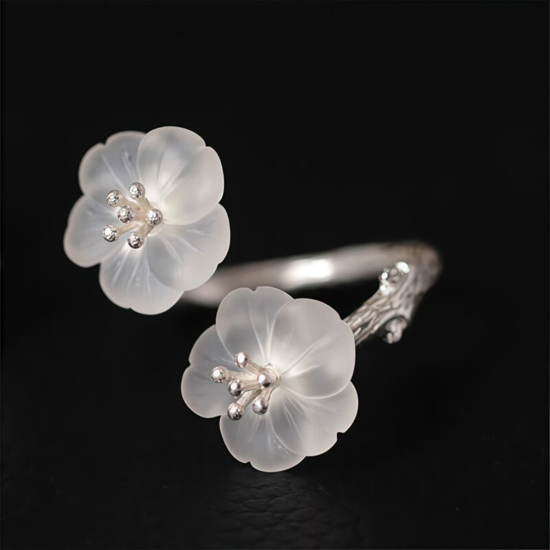 Schutzring Pflaumenblüte aus 925er Silber 925 Silver Plum Blossom Protection Ring - 1