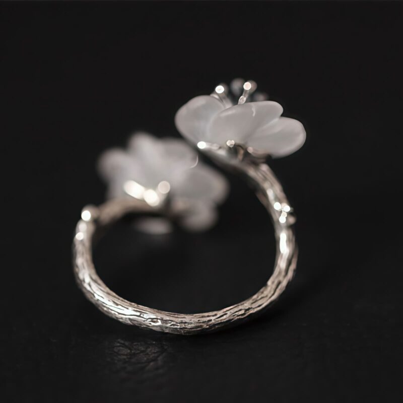 Schutzring Pflaumenblüte aus 925er Silber 925 Silver Plum Blossom Protection Ring - 7