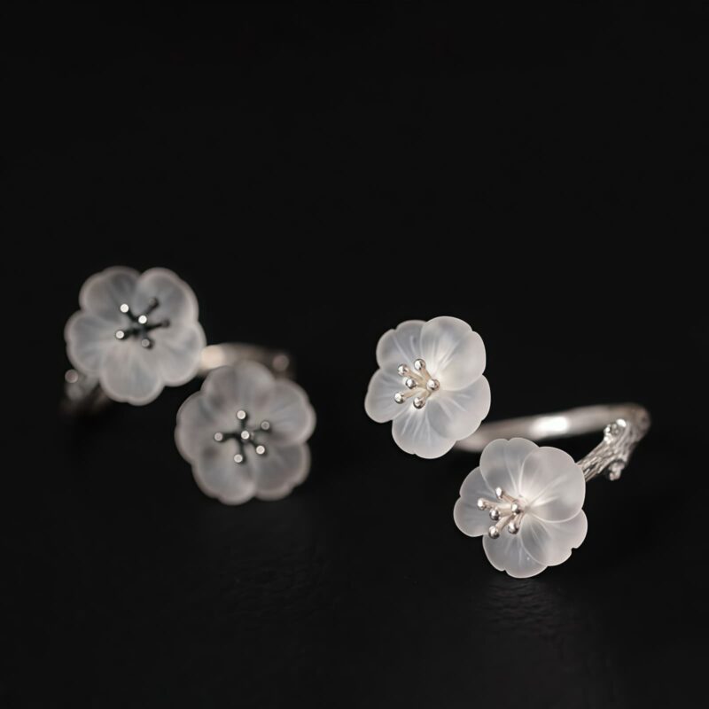 Schutzring Pflaumenblüte aus 925er Silber 925 Silver Plum Blossom Protection Ring - 2