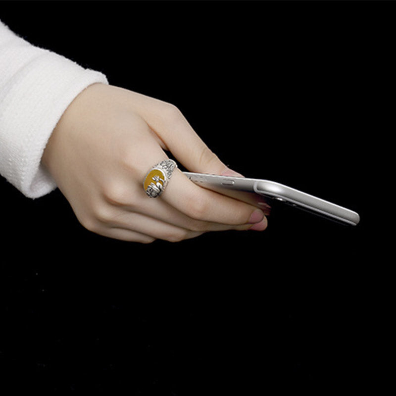 Citrin-Lotus-Schutzring Citrine Lotus Protection Ring - 8