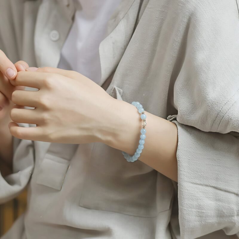 Gold Plated Aquamarine Healing Bracelet Gold Plated Aquamarine Healing Bracelet - 4