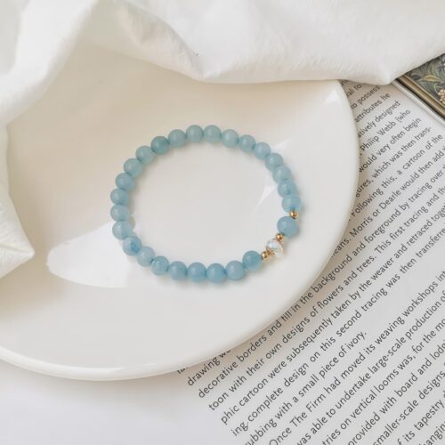 Gold Plated Aquamarine Healing Bracelet - 1 Gold Plated Aquamarine Healing Bracelet - 1