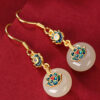 Schmuckset aus Hetian-Jade & Lotus: Ring & Ohrringe Hetian Jade Lotus Luck Ring & Earrings Set - 9