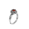 Tibeter Ring aus 925er Sterlingsilber mit rotem Achat und Lotusblüte Tibetan 925 Sterling Silver Lotus Red Agate Blessing Ring - 12