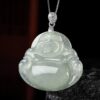925 Silver Jade Laughing Buddha Necklace 925 Silver Jade Laughing Buddha Necklace - 7