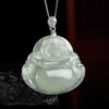 925 Silver Jade Laughing Buddha Necklace 925 Silver Jade Laughing Buddha Necklace - 2