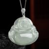 925 Silver Jade Laughing Buddha Necklace 925 Silver Jade Laughing Buddha Necklace - 6