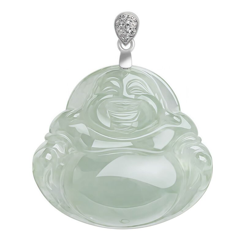 925 Silver Jade Laughing Buddha Necklace 925 Silver Jade Laughing Buddha Necklace - 11