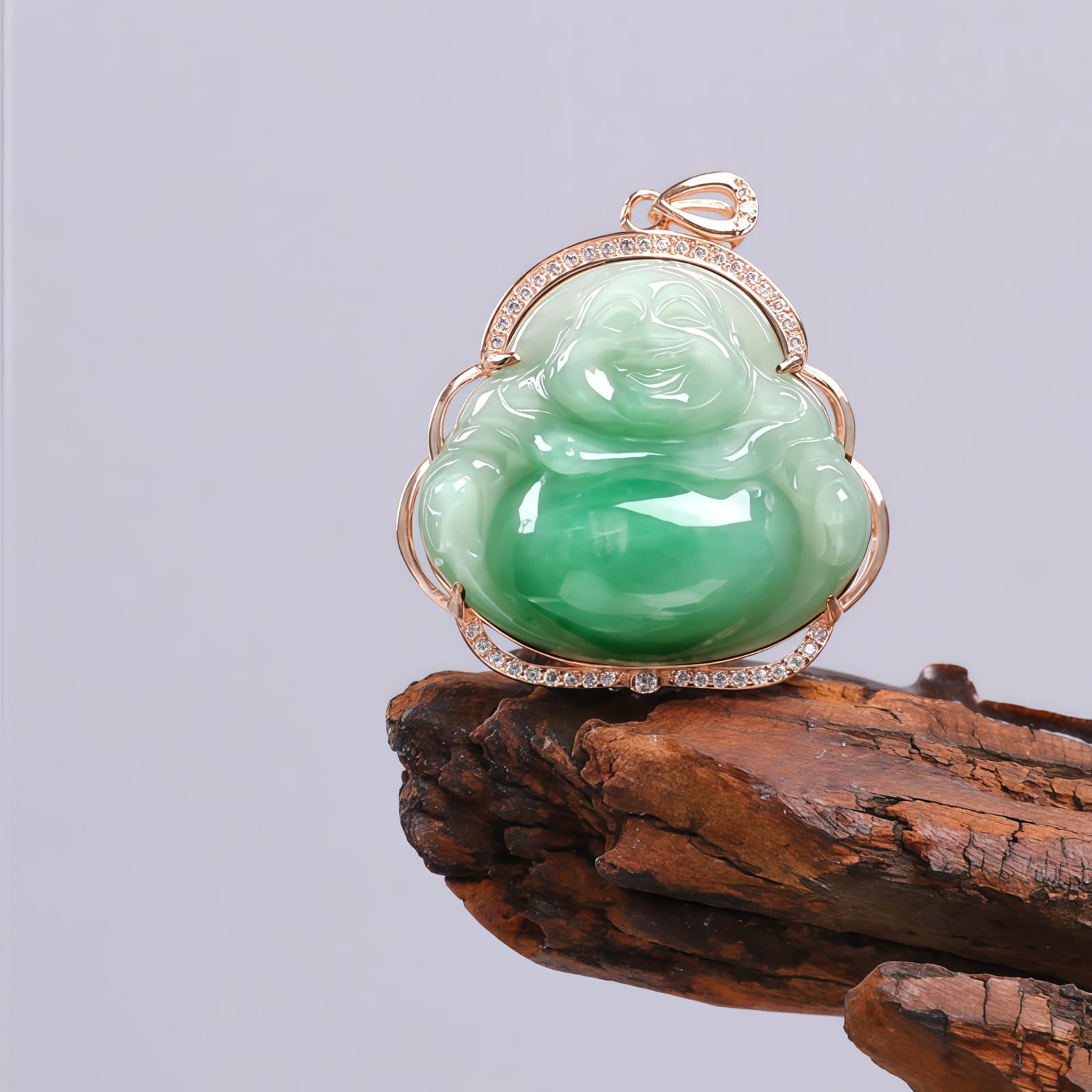 925 Silver Laughing Buddha Jade Necklace - 6