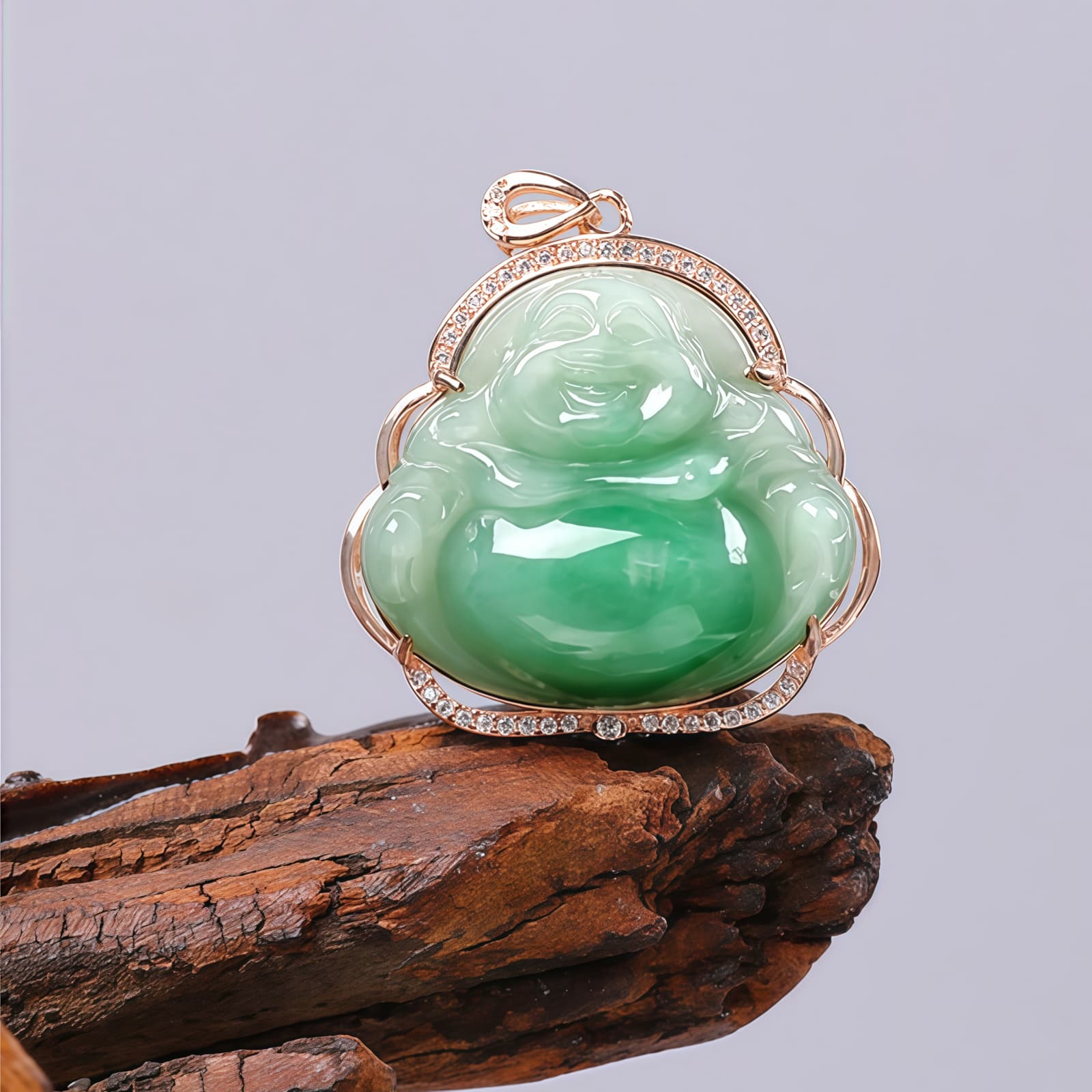 925 Silver Laughing Buddha Jade Necklace - 8