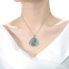 925 Silver Laughing Buddha Jade Pendant Necklace - 3