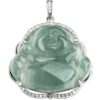 925 Silver Laughing Buddha Jade Pendant Necklace - 5